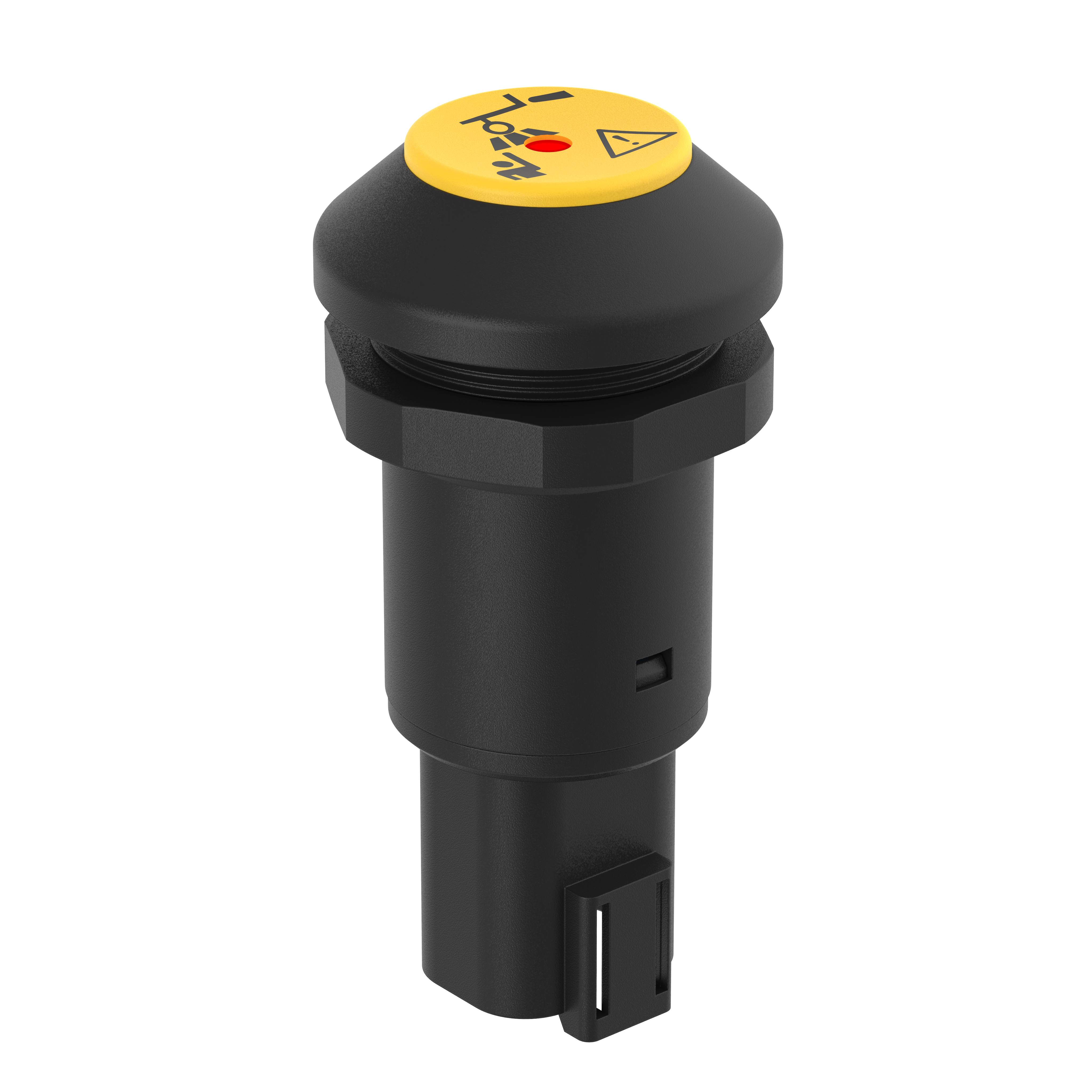 Bouton M30 jaune - 145101AE2186 - LED rouge, Prise allemande Bouton M30 jaune - 145101AE2186 - LED rouge, Prise allemande